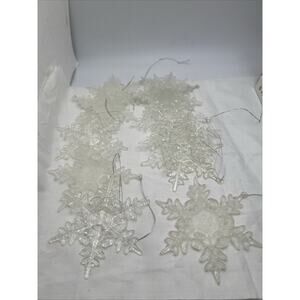 Christmas Snowflake Clear And Frosted Tree Ornaments Set Of 11